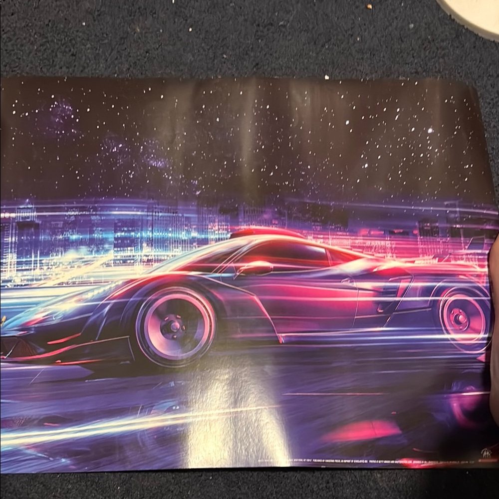 Futuristic Neon Car Poster
